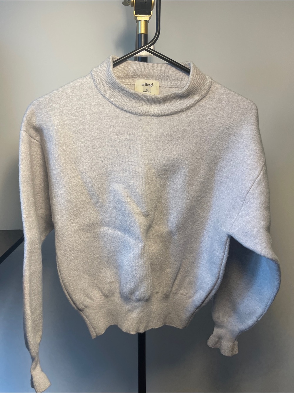 Wilfred Heather Gray Mock Neck Sweater